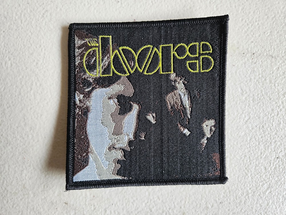 DOORS, SEW ON BLACK BORDER WOVEN PATCH