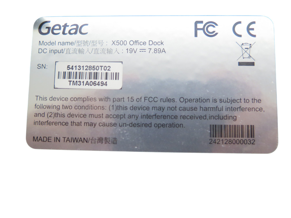 Getac X500 Office Dock - Free shipping