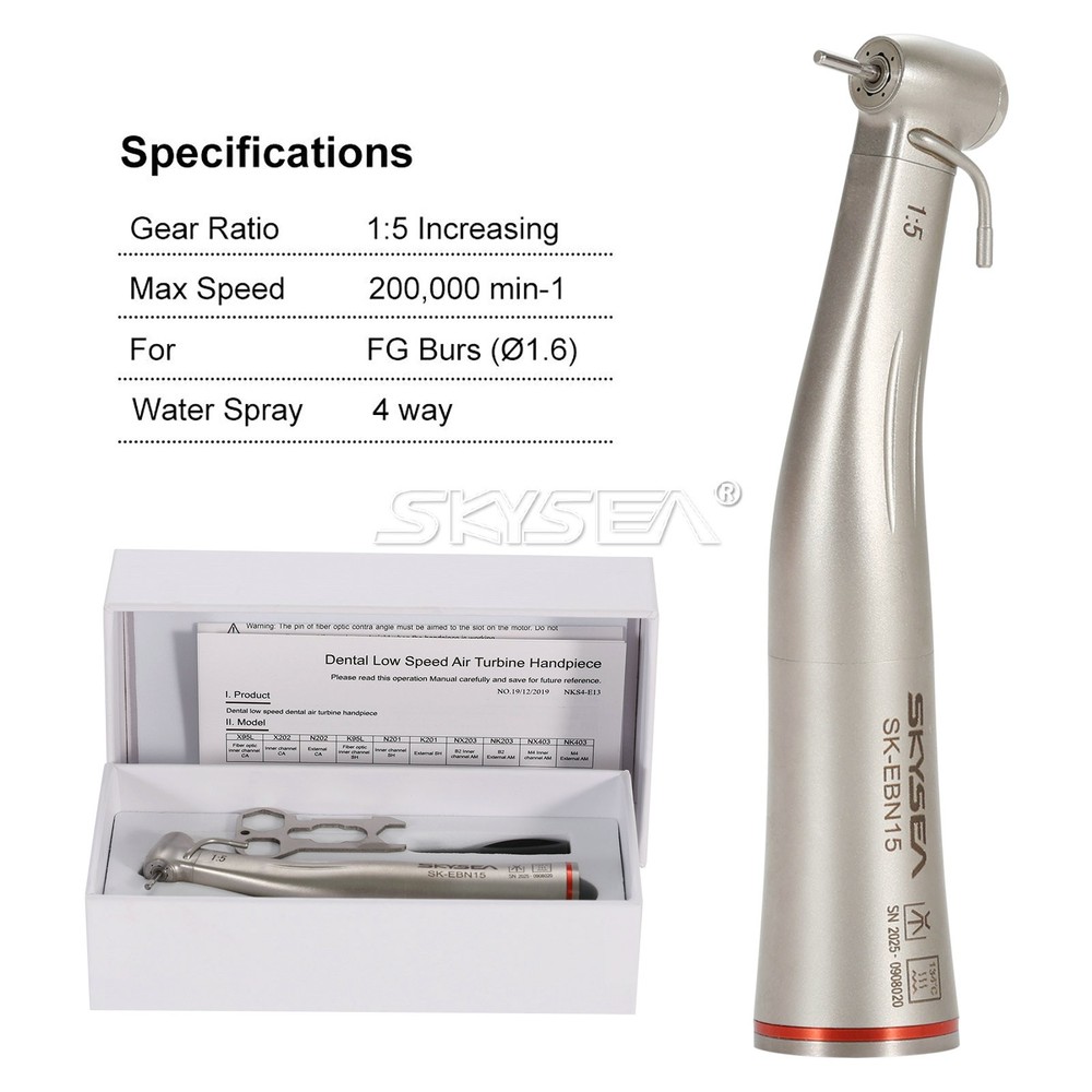 Dental Electric 1:5 Contra Angle Increasing Handpiece External Cooling E-type dk