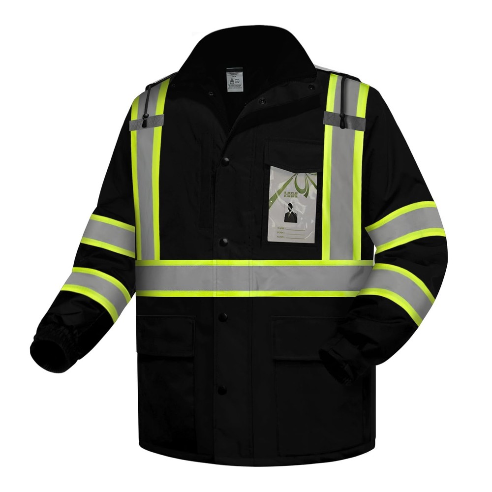 Reflective Jackets for Men, High Vis Safety Work Jacket with Pockets, Constru...