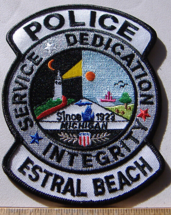 ESTRAL BEACH  POLICE  MICHIGAN   FABRIC   PATCH
