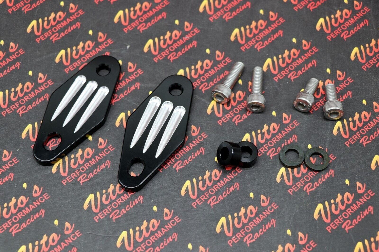 2 x new front exhaust pipe mounts hangers aluminum Yamaha Banshee BILLET BLACK