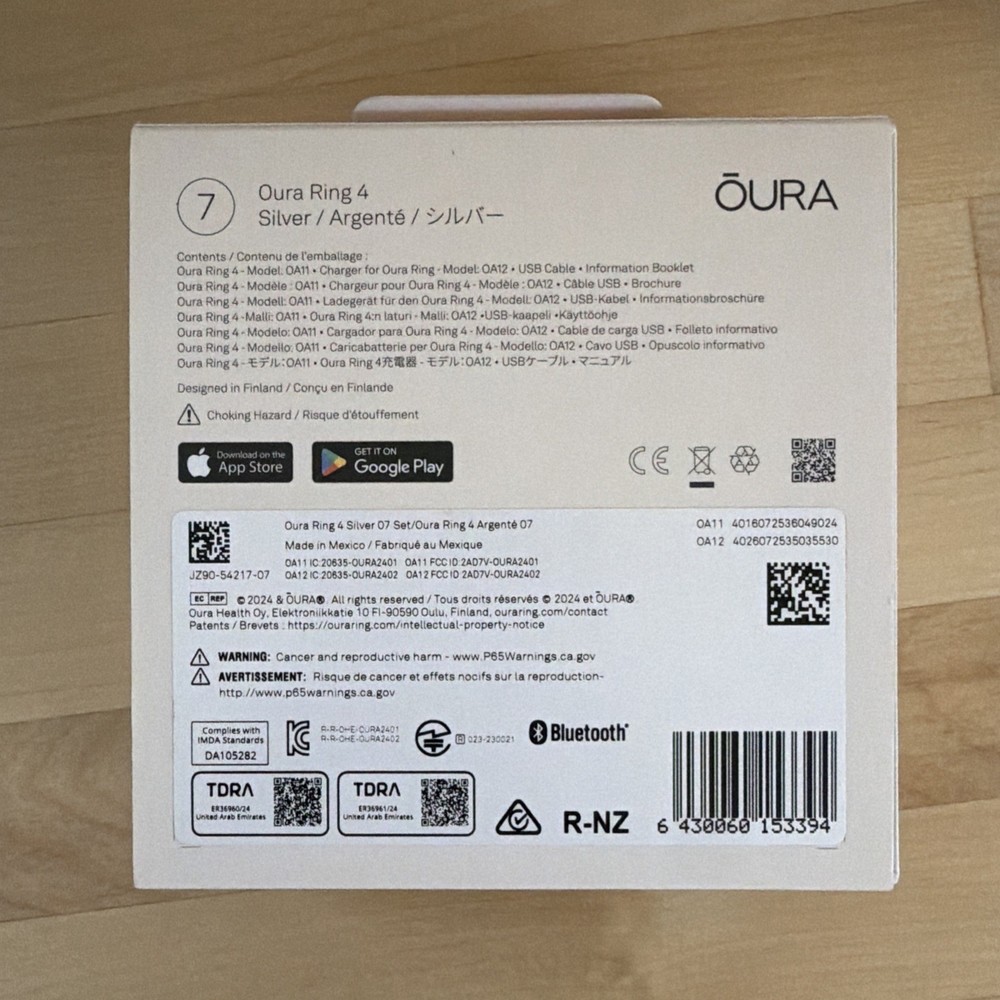 Oura Ring Gen 4 Smart Ring Size 7 Activity Tracker SILVER - New Sealed