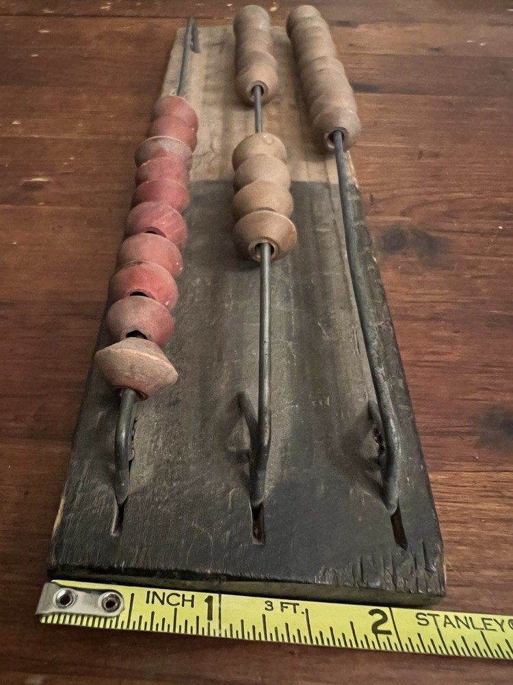 Antique Vintage Hand Calculator Abacus Wooden Computing Counting