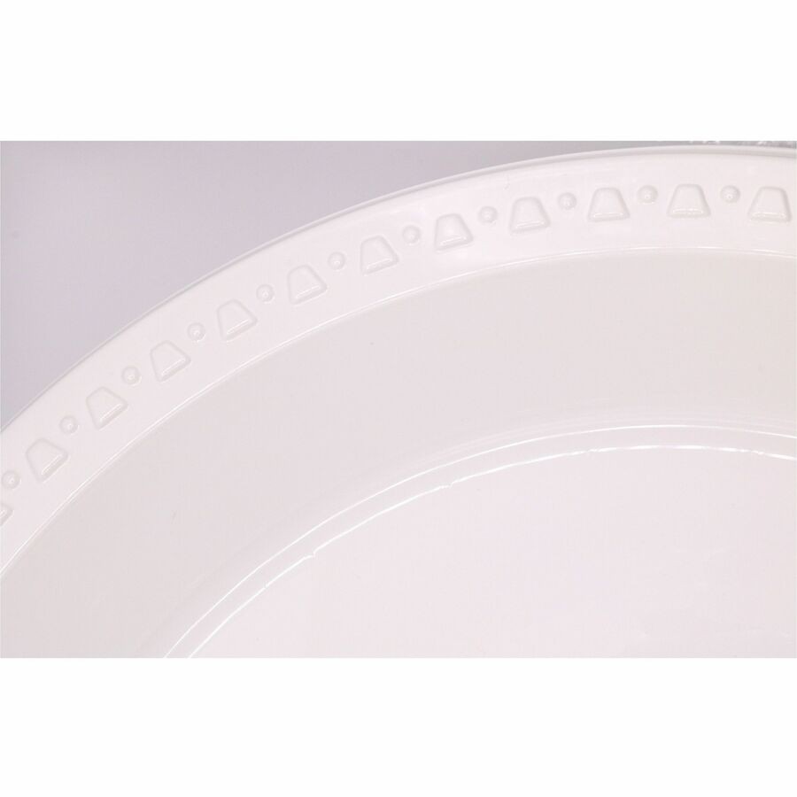 Tablemate Dinnerware Plate - Plastic - 10.25" - Sage, White (TM10644WH)