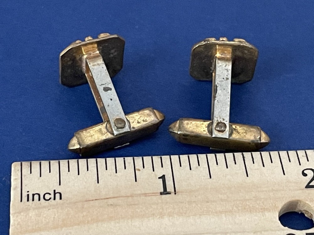 RARE Span Am War / WWI US Navy Officer Uniform Cufflinks Left Facing Eagle