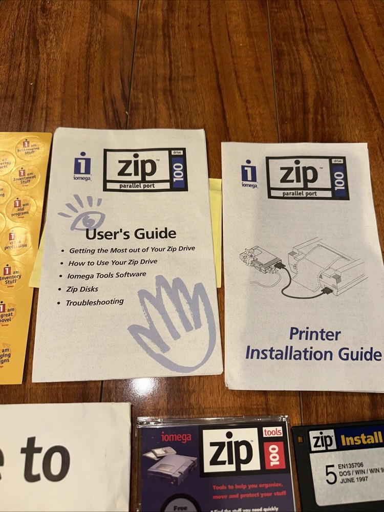 Iomega Zip 100 Zip Drive Z100P2 With Parallel Data Cable, Power Adapter ,……