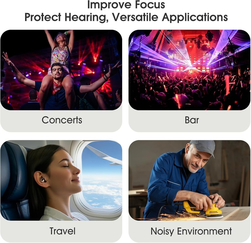 Ear Plugs for Sleeping Noise Cancelling, Reusable Soft Plugs 8 EarTips for Work