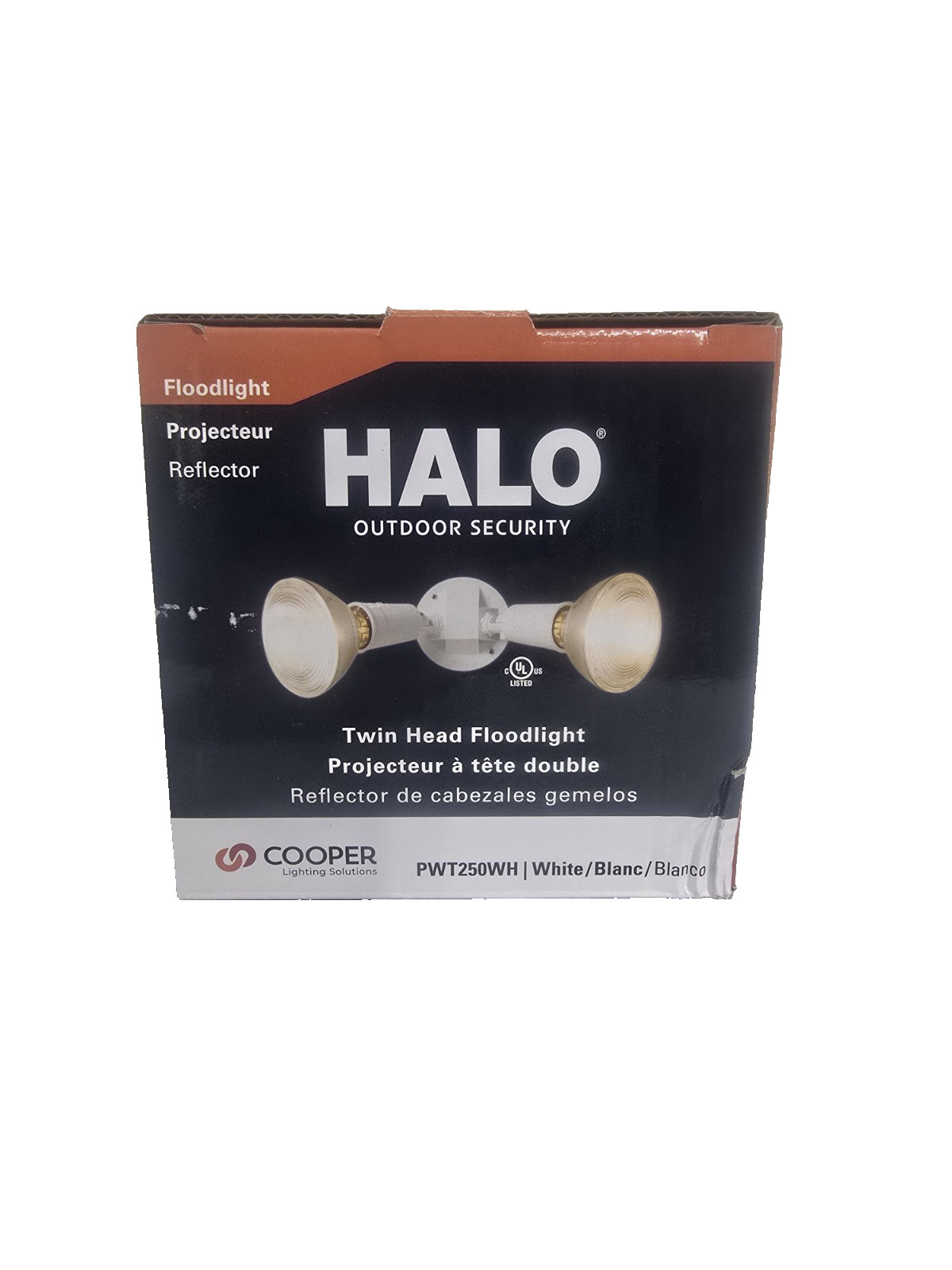 (PACK OF 2)WHITE OUTDOOR SECURITY LIGHTS HALO PWT250WH
