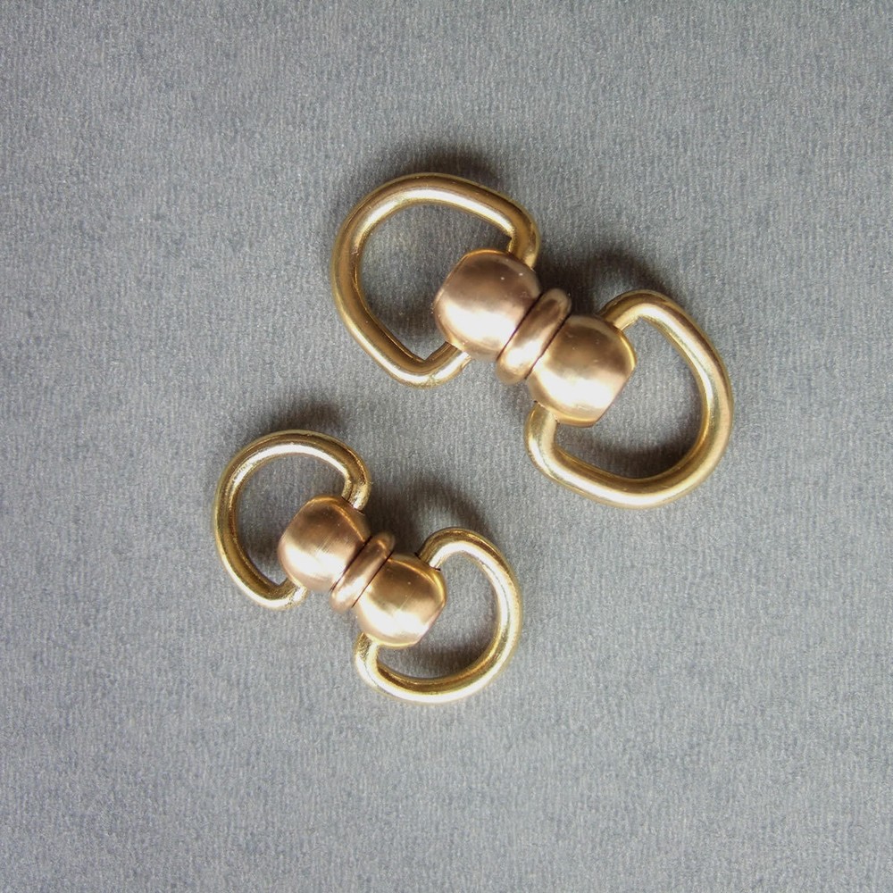 2pcs Solid Brass Double Swivel Round Eye Snap connector Leather 1/2" 13/32"