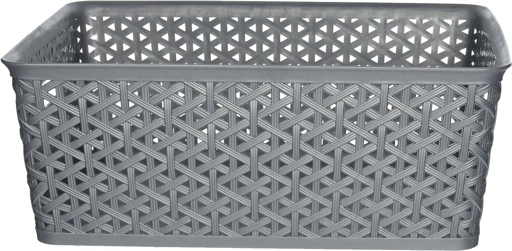 Whitmor Resin Form Tote, Medium, Silver