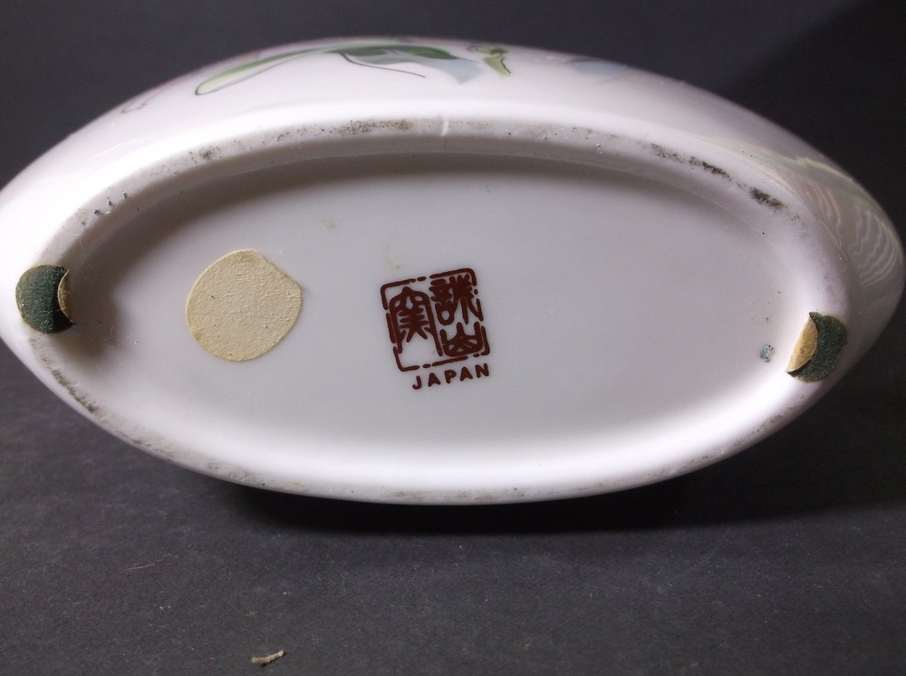 Pink Iris ceramic vase made in Japan