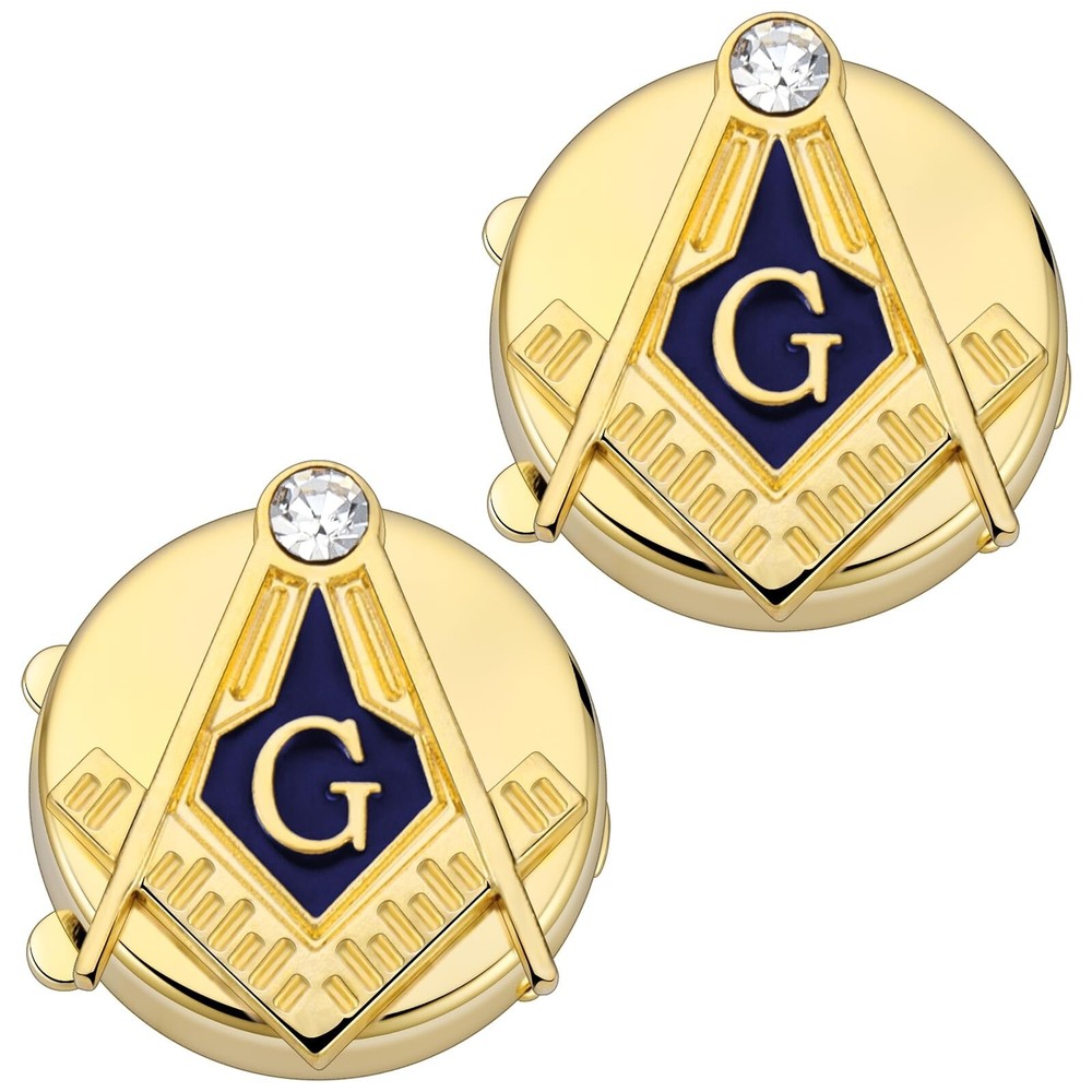 Masonic Button Covers, Square & Compass Cufflinks for Freemason 01