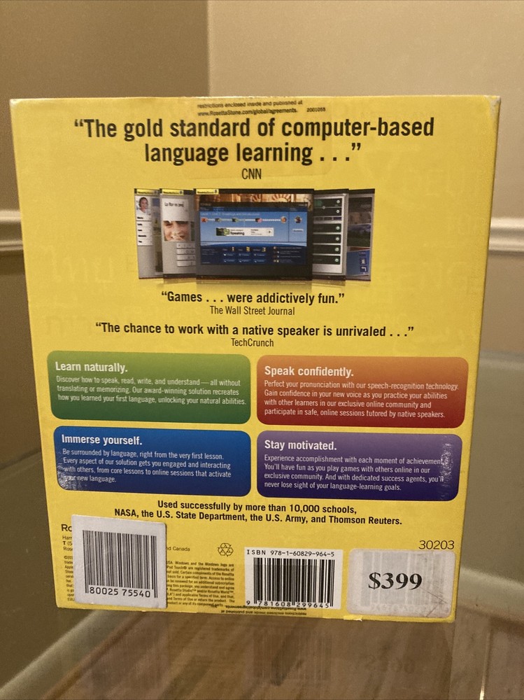 Rosetta Stone Chinese Mandarin Level 1, 2, 3 Version 4 - Windows/Mac SEALED