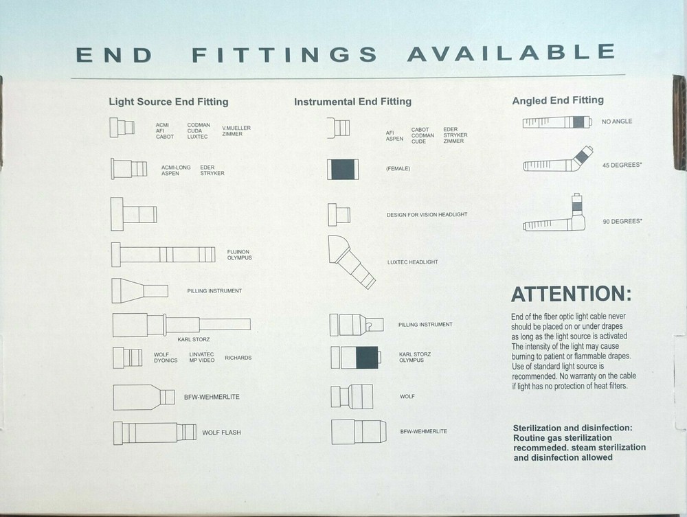 Fiber Optic Cable Illuminators Led Light Source Cable CE Storz Type