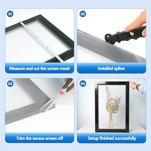 Pet Proof Window Screen Replacement Kit,39" W x 118" L Durable Window Screen