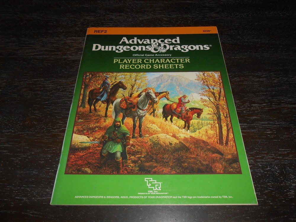 Player Character Record Sheets REF2 AD&D D&D Dungeons Dragons