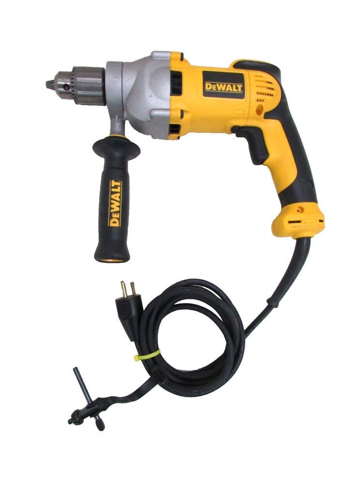 DEWALT TOOLS 1/2” ELECTRIC VSR DRILL, DWD210G, WITH CHUCK KEY & SIDE HANDLE