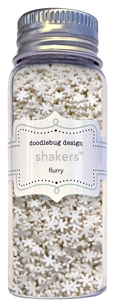 Doodlebug Shakers Flurry Tiny Snowflakes White Use for Cards & Crafts