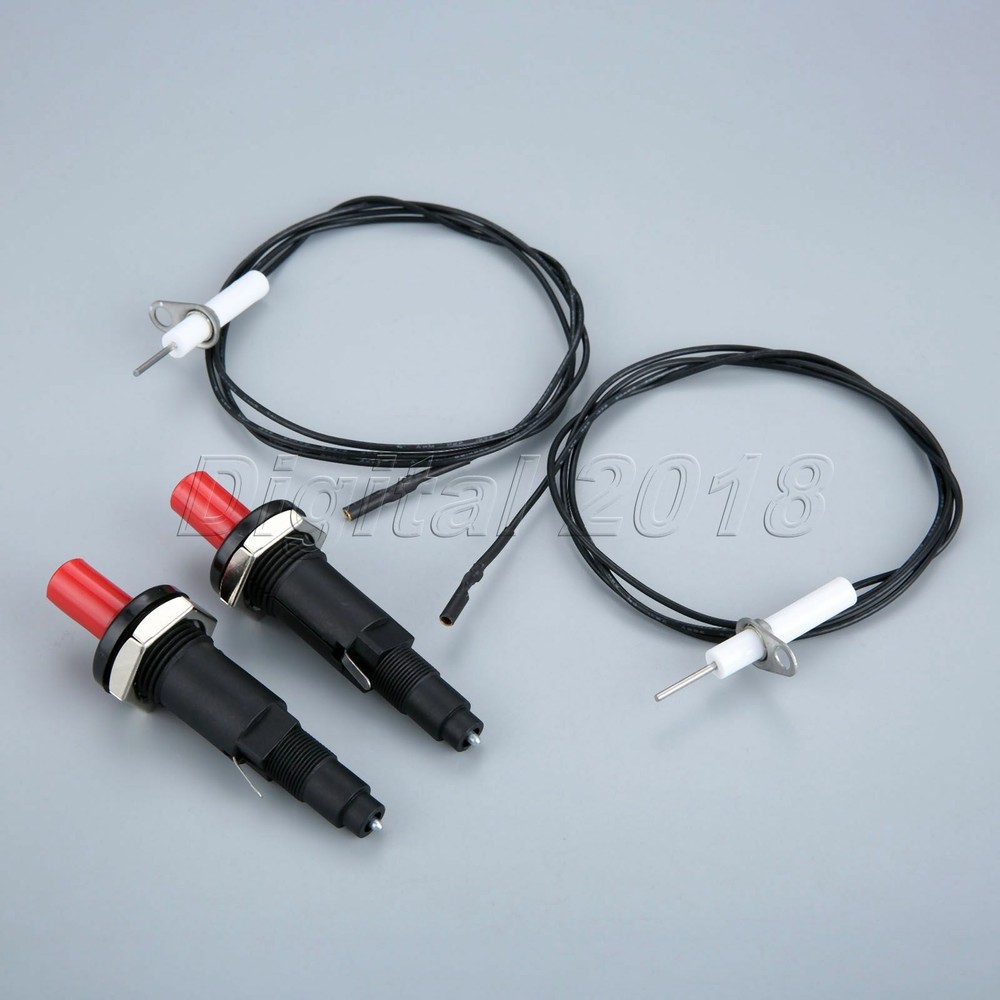 Replace 1 Meter Piezo Igniter Push Button Grill Spark Ignition Parts 2pcs/Set