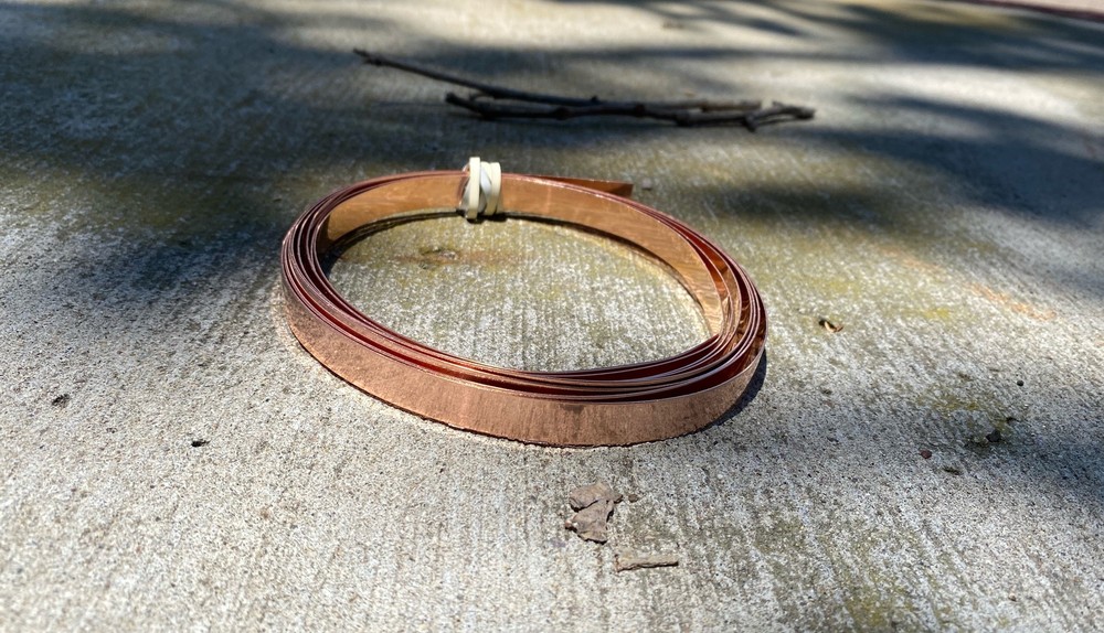 Raw Copper Flashing Strip, 1"x10"