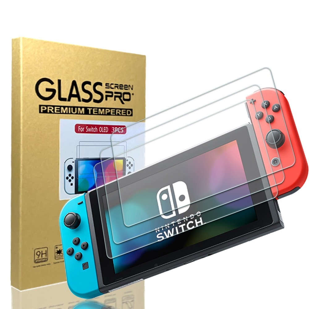 JOYHPAMTA Nintendo Switch Tempered Glass Screen Protector for Oled (3 Pack)