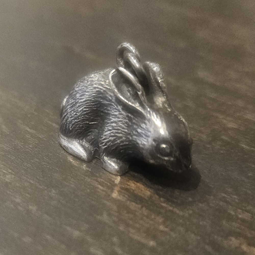 S. KIRK & SON Solid Cast Sterling Silver Miniature "Hare Raiser" Bunny Rabbit