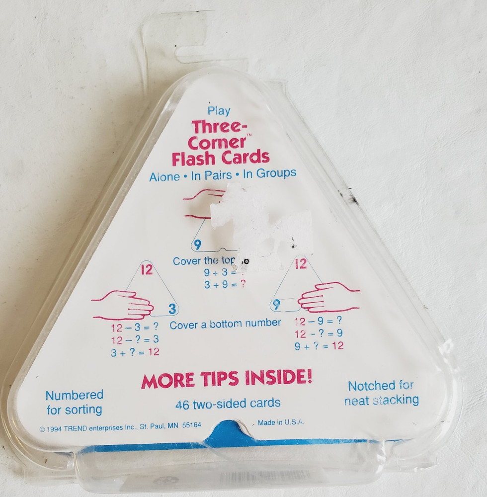 TREND Addition Subtraction Multiplication Division TRIANGLE 3 CORNER FLASH CARDS
