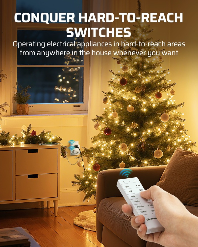 DEWENWILS Wireless Remote Control Outlet & Timer, Countdown Switch, No Wiring