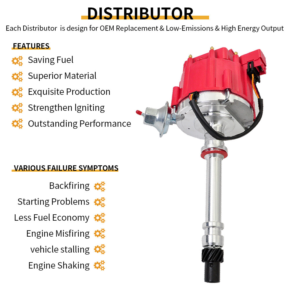 GM08 HEI Distributor &Wire &Pigtail for Chevy 350 454 SBC BBC w/65K Volt 9000RPM