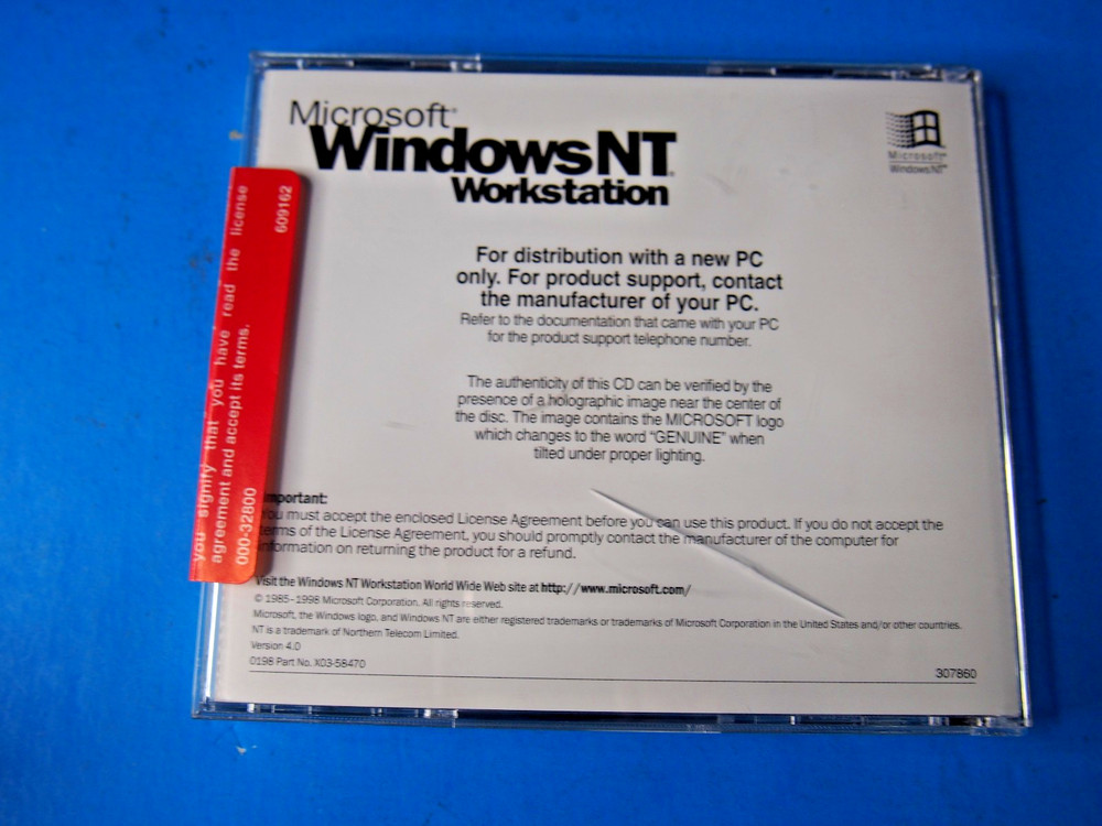 Microsoft Windows NT 4.0 Option Pack For Workstation PC CD-ROM