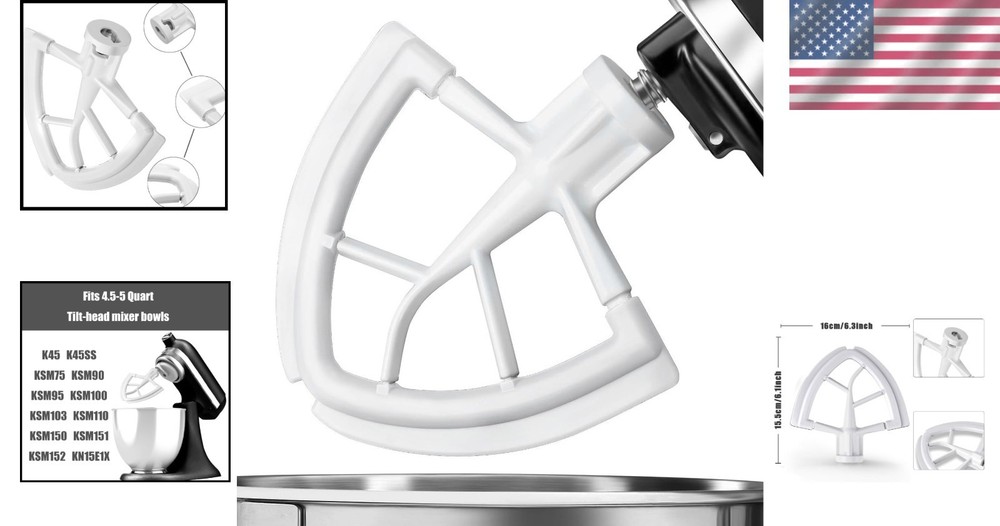 Flexible Edge Beater Attachment for KitchenAid Mixer - Ideal for Baking