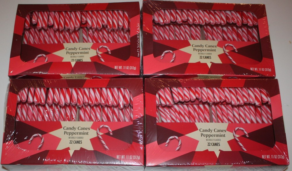 Peppermint Candy Canes ( 4-Box LOT )  BULK (88) Individually Wrapped