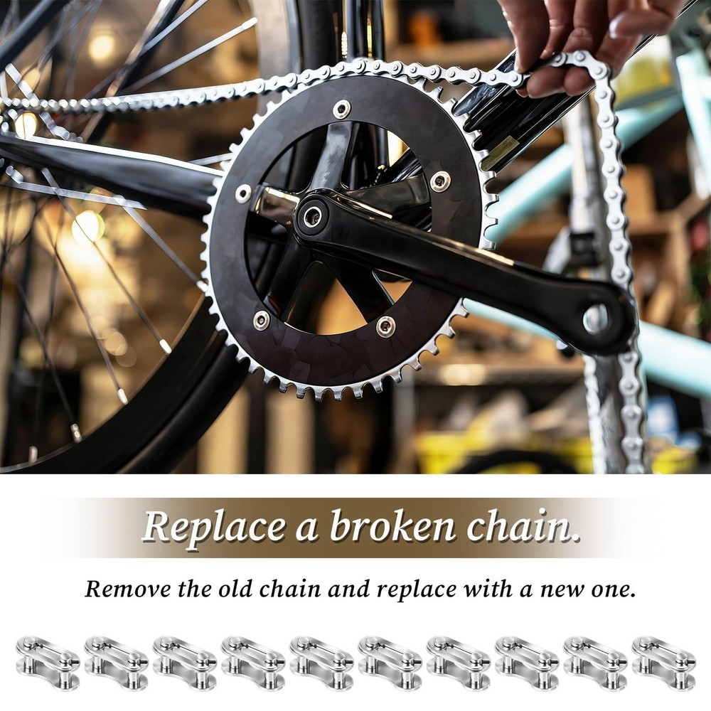 10 Pairs Bike Chain Master Link for Bicycle Missing Link, Single Speed Chain ...