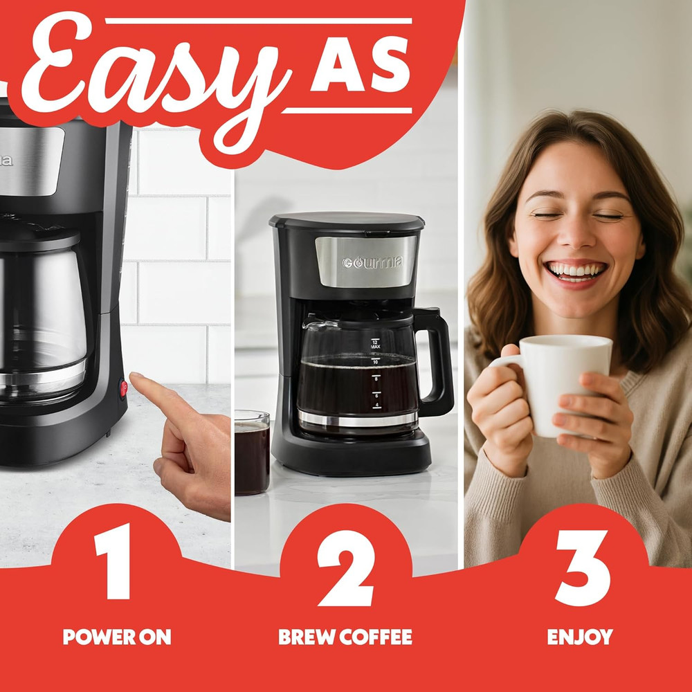 12 Cup One-Touch Coffee Maker – Pause and Serve with Automatic Keep Warm, Easy V