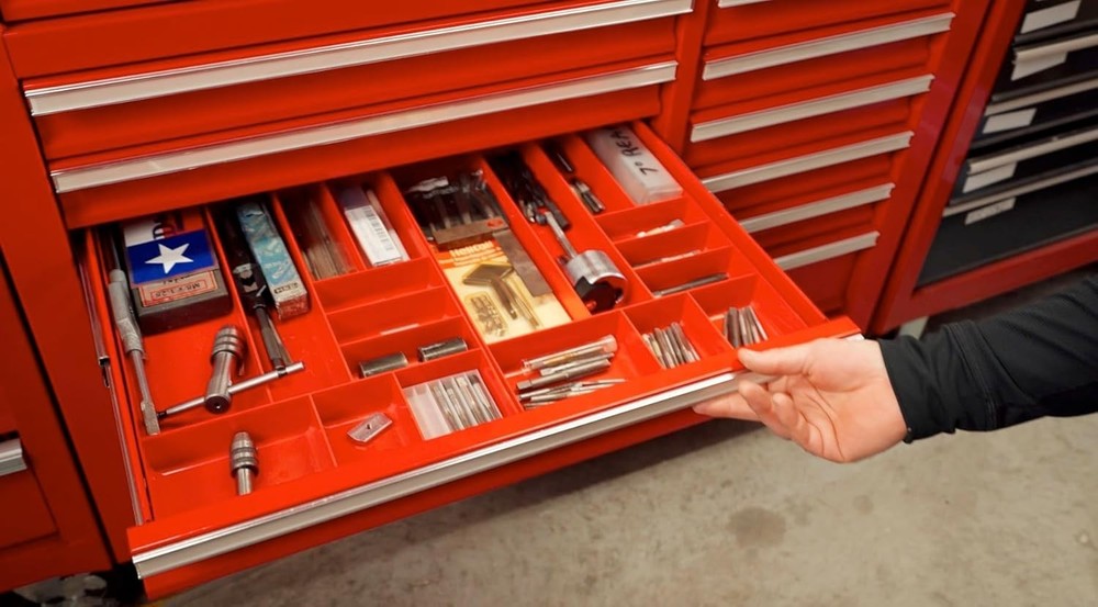 10 Compartment Drawer Organizer for Tools and Parts - Stackable Tray Design