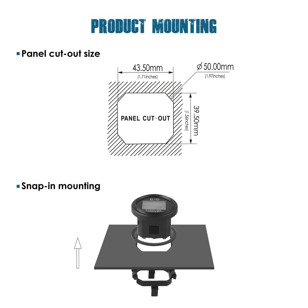 Digital Engine Hour Meter Tachometer,Real-time RPM Record,Backlight Display,S...
