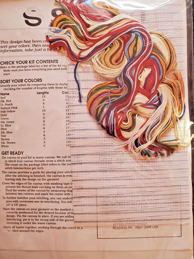 Sunset "Patchwork Angel" Waste canvas with Floss