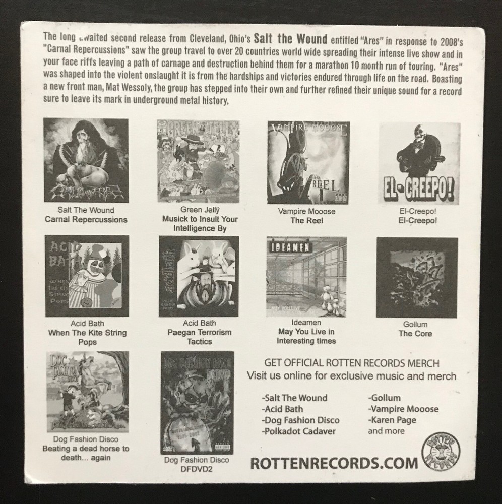 SALT THE WOUND - ARES PROMO STICKER PAPER DECAL NOS