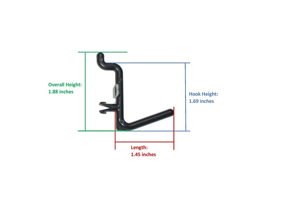Plastic L Style Pegboard Hooks Combo Kit Tool Storage - Pick A Pack