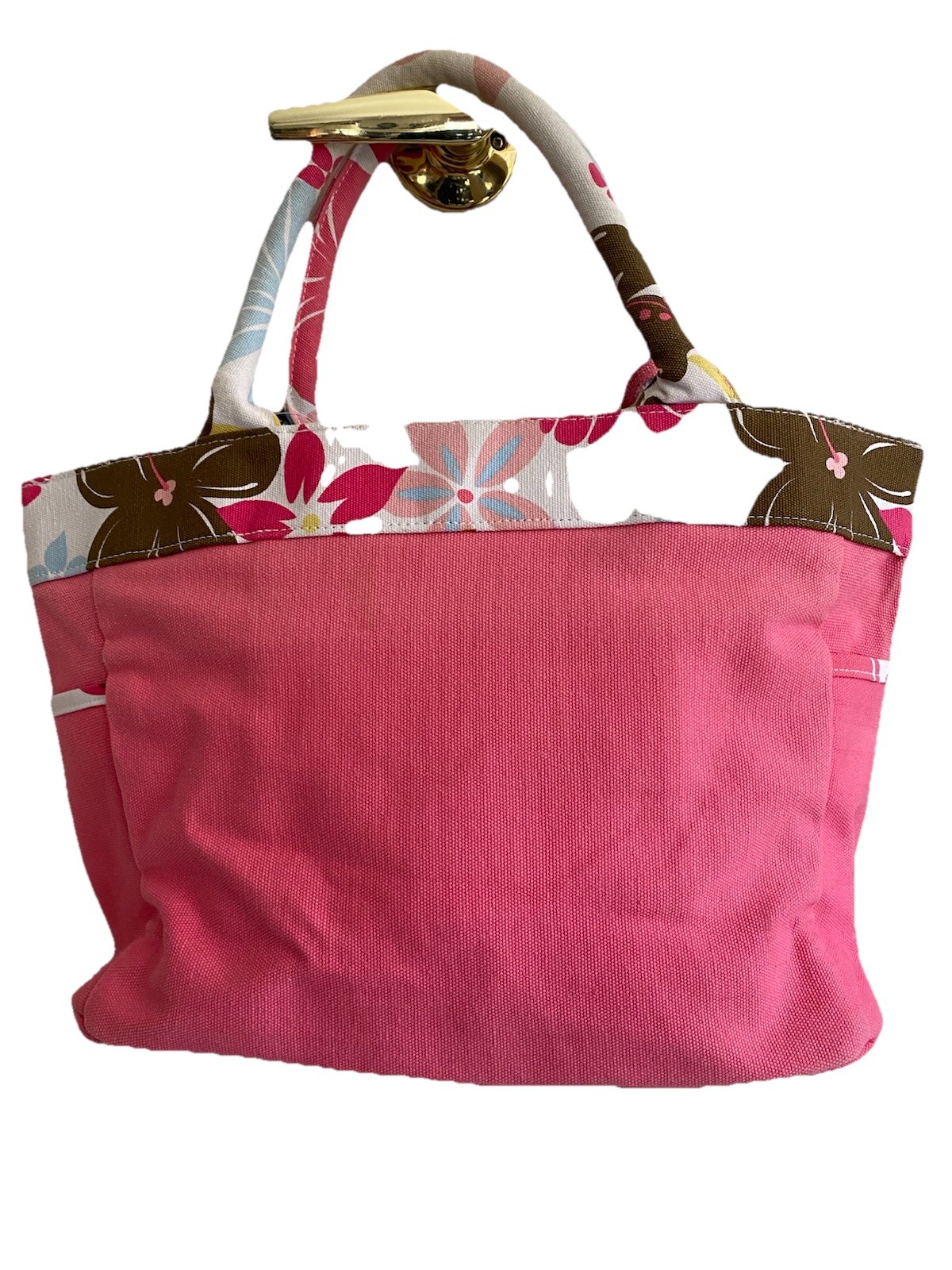 DISNEY Girls Minnie Canvas Beach Tote/bag Hot Pink 14” x 11” Pockets (Set of 2)