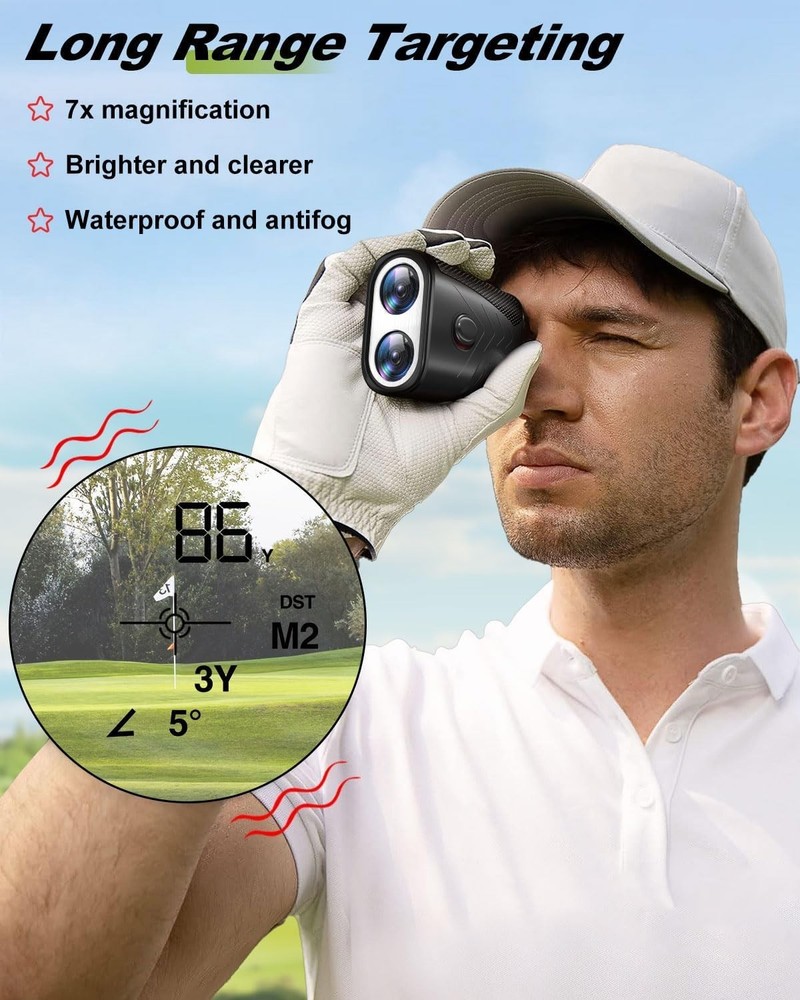 Precision Golf & Hunting Range Finder - 7X Magnification & Flag Lock Technology