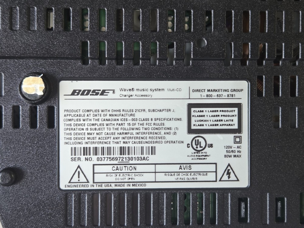 Bose Wave Music System Multi-CD Changer Accessory 3 Disc Player UNTESTED