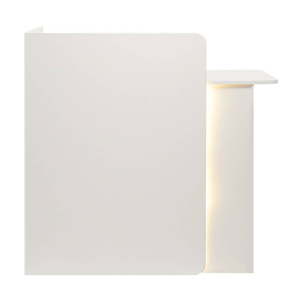 Warm White LED Reception Desk High Load Capacity Front Desk with 2 Drawers