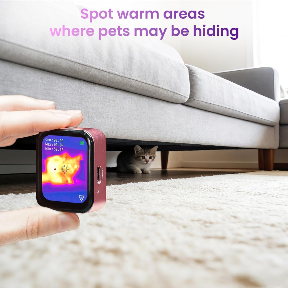 ANXTECH Mini Thermal Imaging Camera Pink for Beginner IR Resolution 80*60