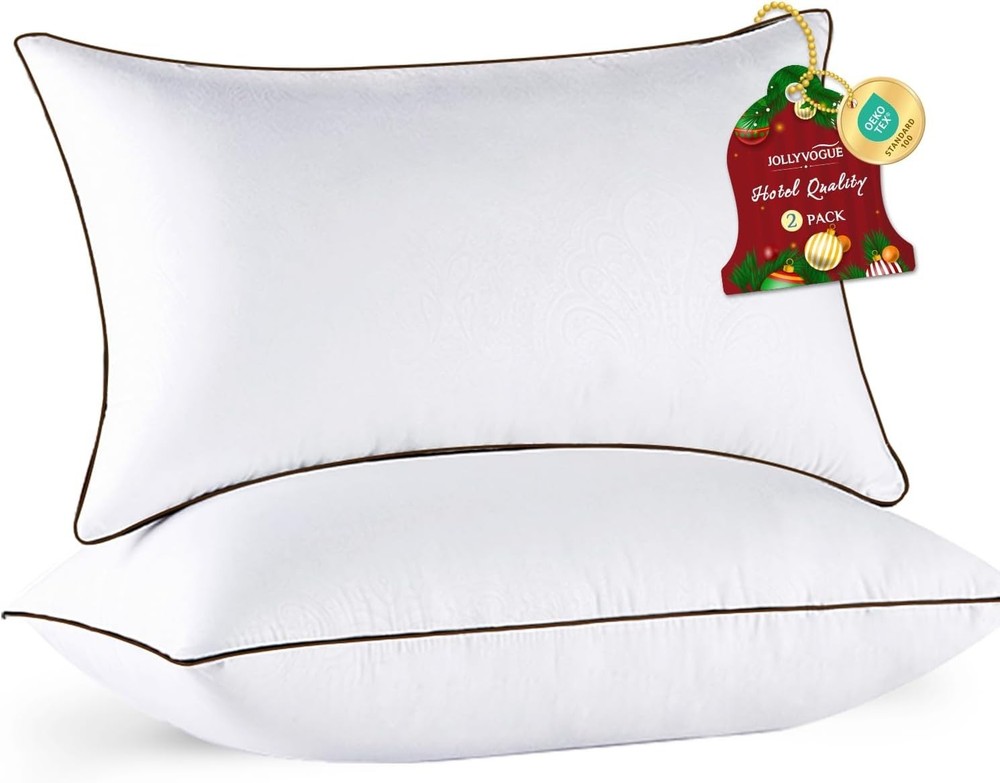 Queen Size Down Alternative Bed Pillows - Breathable and Machine Washable Set