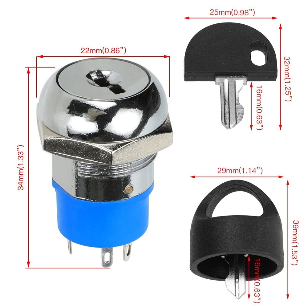 2pc Mobility Scooter Spare Start On/off Ignition Switch FOR PRIDE Practic 2 Keys
