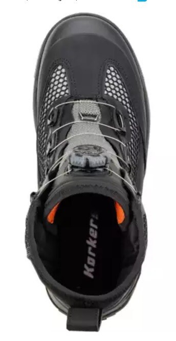 SIZE #14 KORKERS CHROME LITE WADING BOOTS - HYPERLITE, QUICK DRAIN, FIXED SOLE