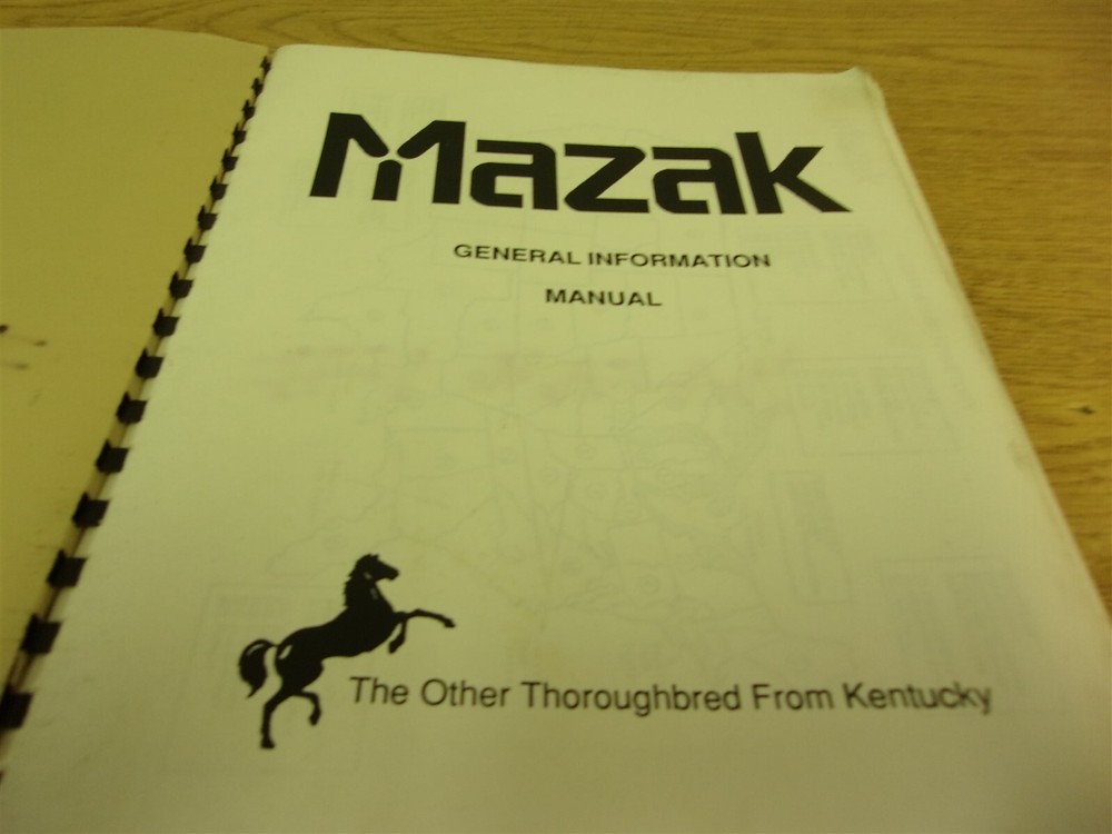 Mazak General Information Manual *FREE SHIPPING*