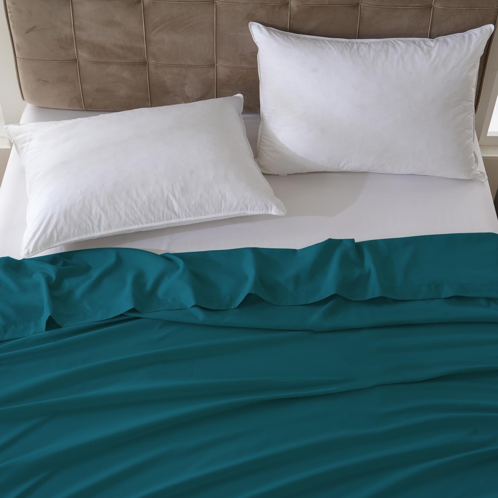 ZPECC King Flat Sheet Only 1 Pack, Durable Teal Top Bed Sheets Hypoallergenic...